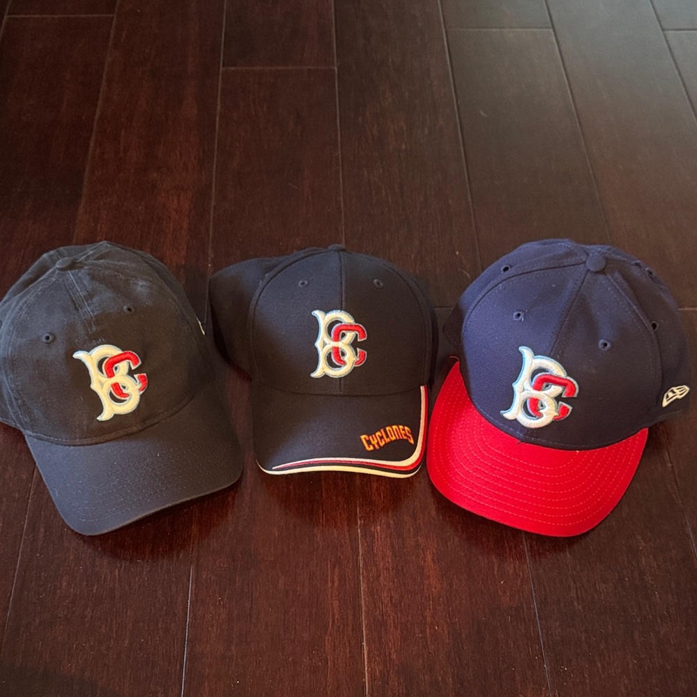 Set of Three Baseball Caps - BC CYCLONES